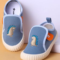 Cute Walk by Babyhug Velcro Closure Casual Shoes with Dino Embroidery - Navy Blue-picture-28