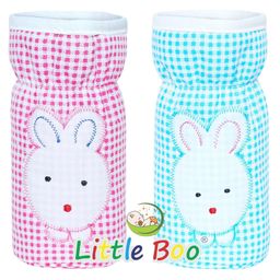 Little Boo Baby Feeding milk Bottle Cover with Elastic Neck Pack of 2 Cotton Blue&Pink - Fits 125 ml 120 ml 150 ml Bottle.-picture-13