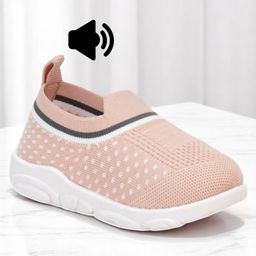 Lil Lollipop Polka Dots Designed Musical Shoes - Peach-image-87