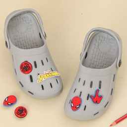 Marvel by Yellow Bee Perforated Clogs With Avengers Featuring Spiderman Charms - Grey-image-51