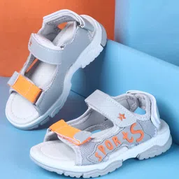 Cute Walk by Babyhug Velcro Closure Sports Printed Sandals - Grey-picture-2