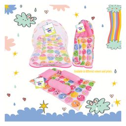 Toddylon Combo of Baby Mattress with Net Sleeping Bag 4 Pcs Bedding Set- Pink image 2
