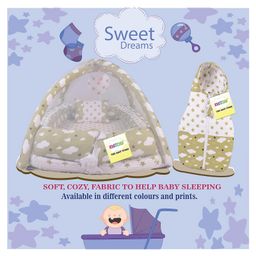 Kwitchy New Born Baby Bedding Set Foam Insert Mattress with Net & Sleeping Bag  -Green image 2