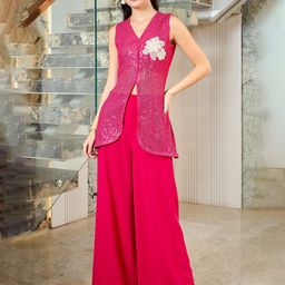 Shally Bhasin By Athena Embellished Top With Palazzo Co-Ords-image-58