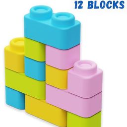 Zephyr Soft & Squeezable Infant Building Blocks Multicolor - 12 Pieces image 3