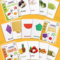 Intelliskills Bright Minds Set of 7 Flashcards | Alphabet, Numbers, Shapes & Colours, Fruits, Vegetables, Animals, Birds | Multicoloured | Boosts Knowledge & Curiosity | For Gifting | Educator Recommended | BIS Certified image 3