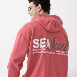 Mast & Harbour Typography Printed Hooded Sweatshirt with Inner Fleece-picture-15