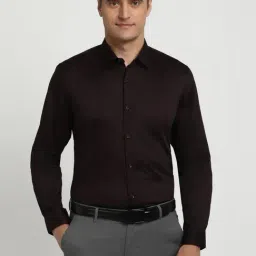 Peter England Purple Cotton Regular Fit Shirt-picture-20