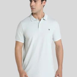 American Eagle Blue Cotton Slim Fit Polo T-Shirt-image-38