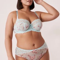 La Vie En Rose Green Floral Print Push-Up Bra-image-24
