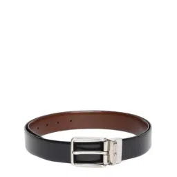 Tommy Hilfiger Black & Brown Formal Leather Reversible Belt for Men-image-15