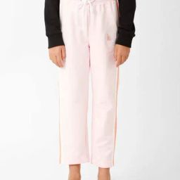 Kate & Oscar Kids Pink Cotton Embroidered Trackpants-image-37