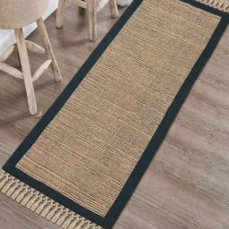 Saral Home Black Jute & Cotton Anti-Slip Runner with Fringe-image-66