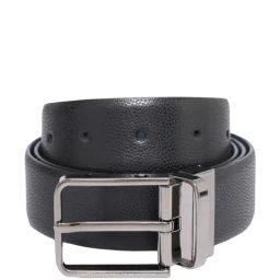 United Colors of Benetton Albert Black & Navy Leather Reversible Belt for Men-image-23
