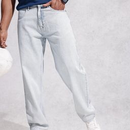WROGN Men Loose Fit Heavy Fade Pure Cotton Jeans-picture-30