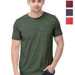 COLOR CAPITAL Unisex Pack Of 4 Solid Round Neck Cotton T-shirts-image-86