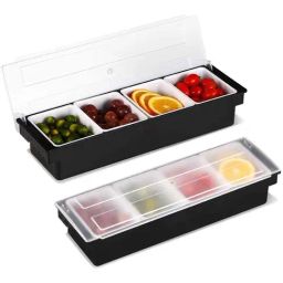 FnS Silver Stainless Steel Condiment Set With Lid And 4 Removable Compartment-image-69