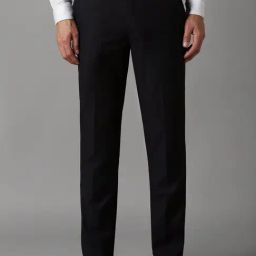 Louis Philippe Black Slim Fit Printed Trousers-image-86