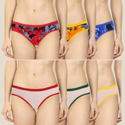 AROUSY Red & Blue Printed Bikini Panties - Pack Of 6-picture-13