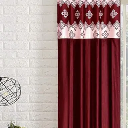 Lunar Days Maroon Room Darkening Window Curtain-image-73