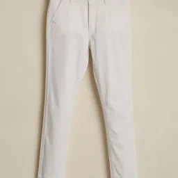 Allen Solly Boys White Cotton Slim Fit Trousers-picture-25