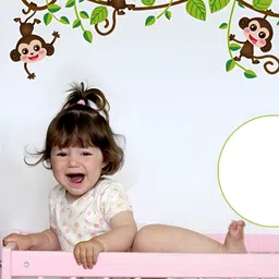 Asian royal Green & Brown Birds and Animals Self Adhesive Wall Sticker-image-2