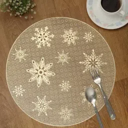 HOSTA HOMES Leatherite Gold Leather Placemats - Set of 6-25
