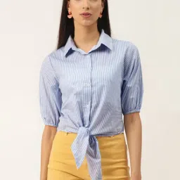Trend Arrest Blue Striped Shirt-image-44