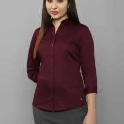 Allen Solly Maroon Cotton Formal Shirt-picture-21