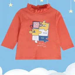 MINIKLUB Kids Orange Applique Full Sleeves Top-image-90