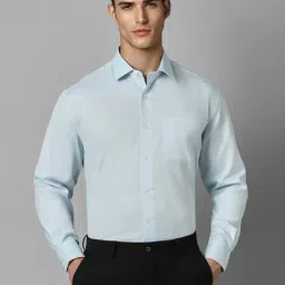 Luxure by Louis Philippe Sky Blue Cotton Regular Fit Shirt-picture-31