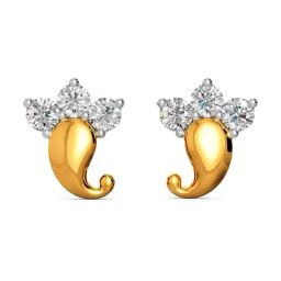 Joyalukkas 18k Yellow Gold & Diamond Stud Earrings for Girls-image-65
