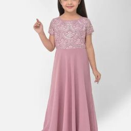 Eavan Kids Pink Embroidered Dress-image-27