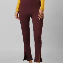 Only Maroon Slim Fit High Rise Treggings-image-12