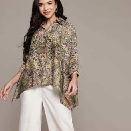 Aarke Ritu Kumar Black Tasavur Kaftan Top-image-94