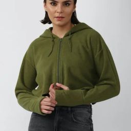 Forever 21 Olive Regular Fit Hoodie-image-63