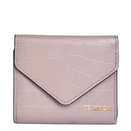BELWABA Beige Textured Tri-Fold Wallet for Women-16