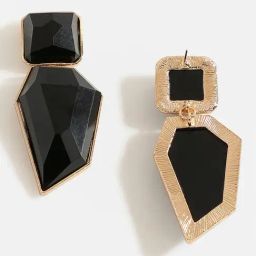 Sohi Black Stone Abstract Drop Earrings image 4