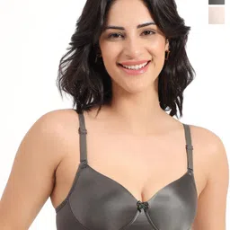 BRACHY Women Plus Size Pack Of 2 Full Coverage Lightly Padded T-Shirt Bra-45