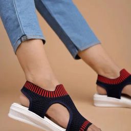 Shoetopia Kids Blue Back Strap Wedges-image-97
