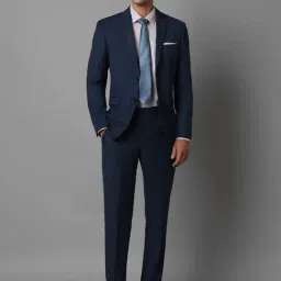 Louis Philippe Mid Navy Slim Fit Two Piece Suit-picture-0