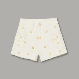 Fame Forever by Lifestyle Girls Off White Embroidery Shorts-picture-23
