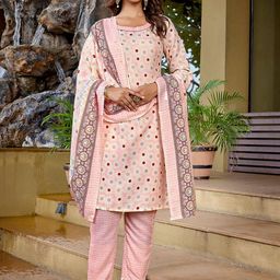 DIVASTRI Women Floral Printed Regular Kurta with Trousers & With Dupatta-picture-18