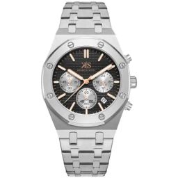 Kenneth Scott Men's Black Dial Multi Function Watch - K24112-SBSB-24