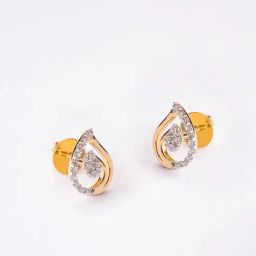 P.N.Gadgil Jewellers 14k Gold Dew And Paisley Stud Diamond Earrings For Women-image-72