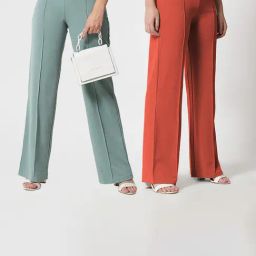 Kotty Green & Rust Straight Fit High Rise Trousers (Pack Of 2)-picture-7