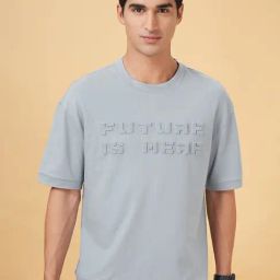 Street 808 By Pantaloons Celestial Blue Cotton Comfort Fit Printed T-Shirt-image-9