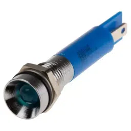 RS PRO Blue Panel Mount Indicator 220V AC, Mounting Hole Size 8 mm, IP Rating IP67, Model No 8462872-17