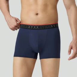 Xyxx Navy Nylon Solid Regular Fit Trunks-image-8