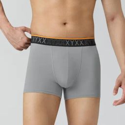 Xyxx Grey Nylon Solid Regular Fit Trunks-image-119